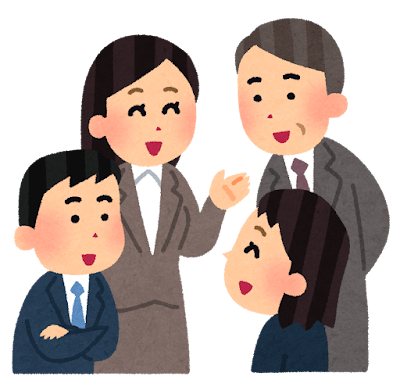 会話をする会社員